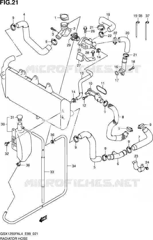 DURITE DE RADIATEUR Suzuki MOTO 1250 GSX-F 2014  GSX1250FA L4 (E99)