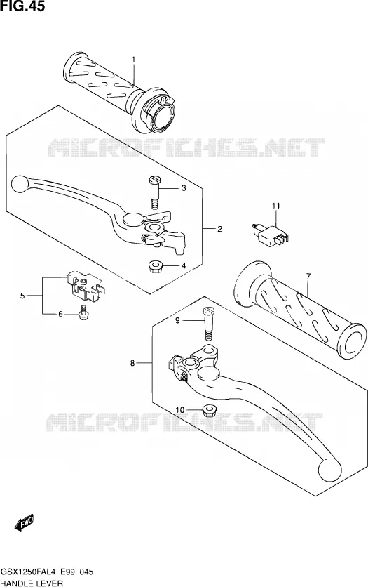ENSEMBLE LEVIERS - POIGNEES Suzuki MOTO 1250 GSX-F 2014  GSX1250FA L4 (E99)