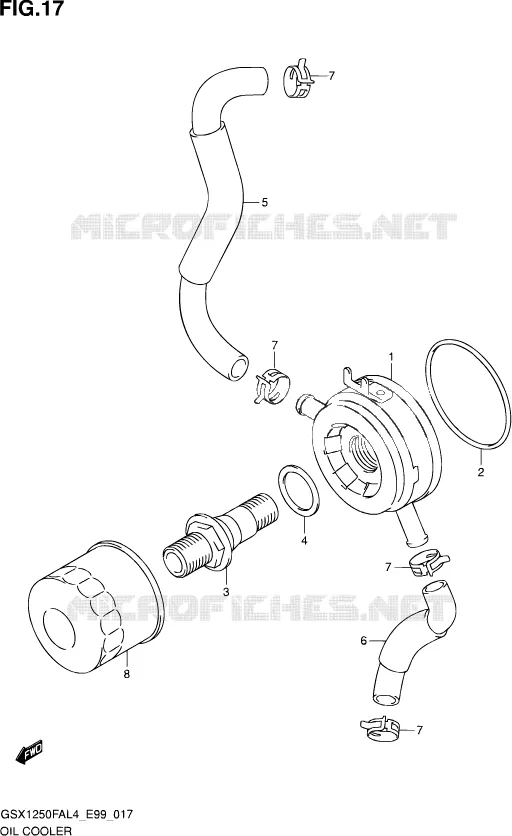 RADIATEUR D'HUILE Suzuki MOTO 1250 GSX-F 2014  GSX1250FA L4 (E99)