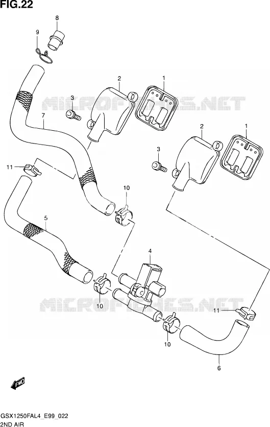 SYSTEME RECYCLAGE GAZ ECHAPPEMENT Suzuki MOTO 1250 GSX-F 2014  GSX1250FA L4 (E99)