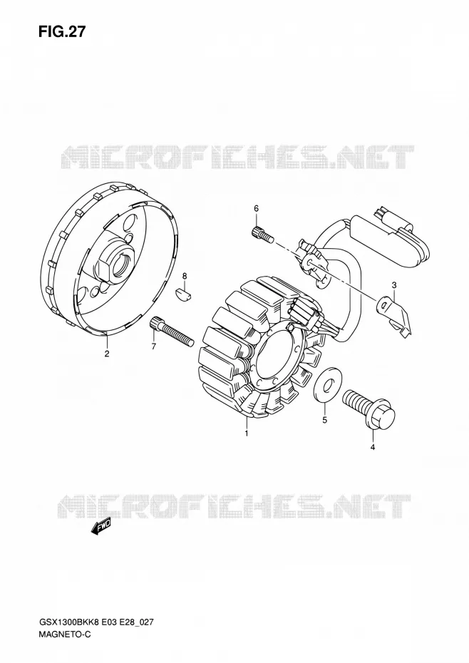 ALLUMAGE ROTOR - STATOR Suzuki MOTO 1300 B-KING 2008  GSX1300BKA K8 (E03,E28,E33)
