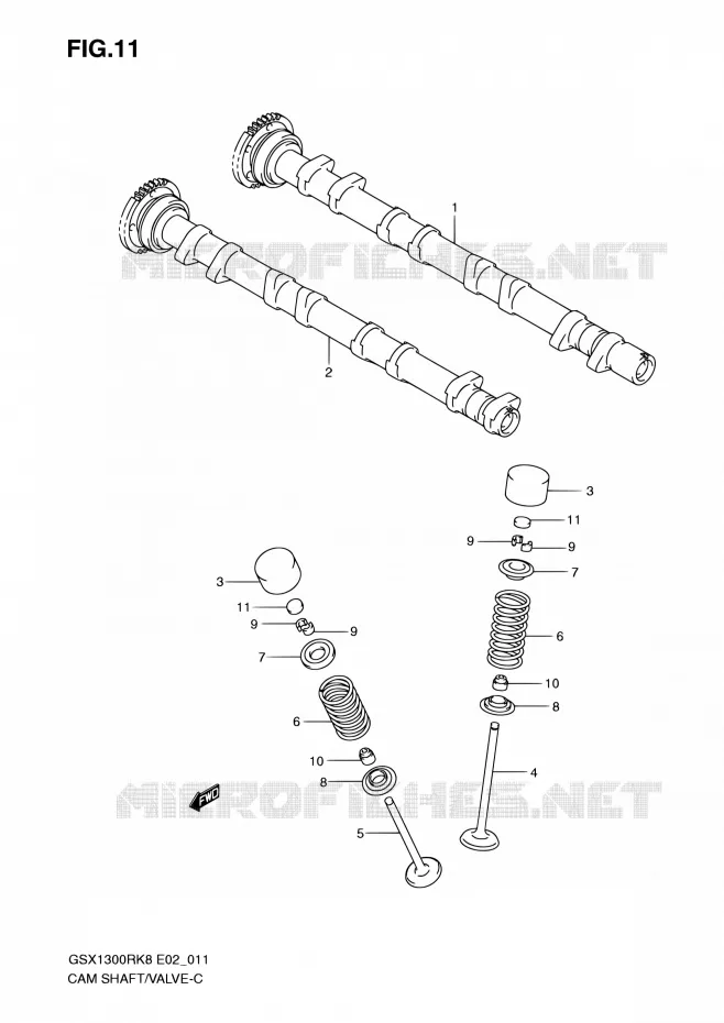 ARBRE A CAMES - VALVE Suzuki MOTO 1300 HAYABUSA 2010  GSX1300RL0(E14)