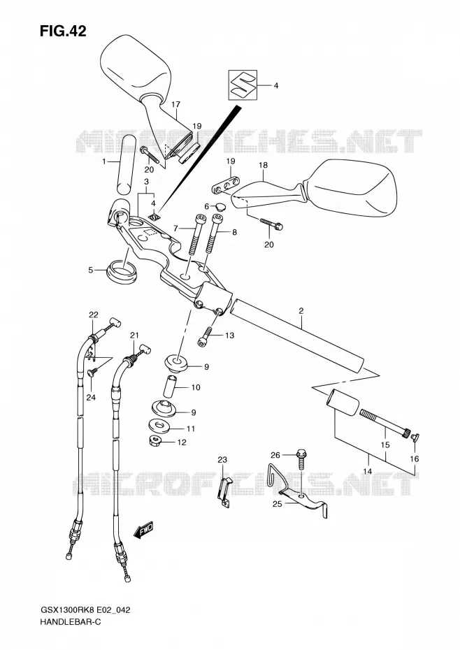 GUIDON Suzuki MOTO 1300 HAYABUSA 2010  GSX1300RL0(E14)