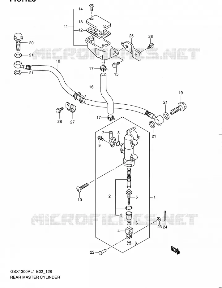 MAITRE CYLINDRE ARRIERE Suzuki MOTO 1300 HAYABUSA 2011  GSX1300RL1(E19)