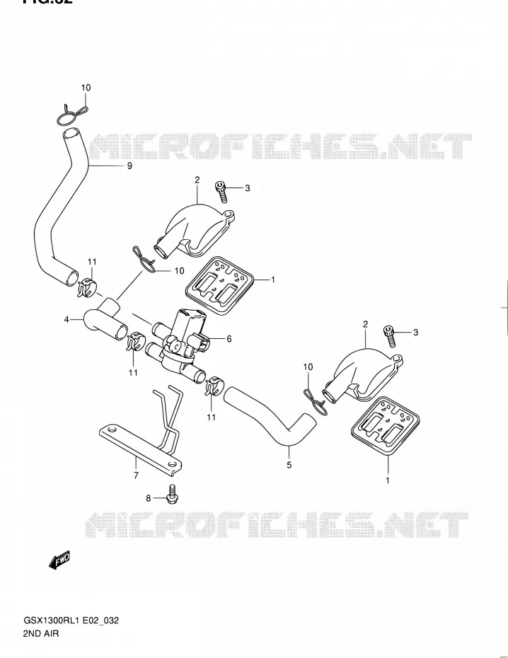 SYSTEME RECYCLAGE GAZ ECHAPPEMENT Suzuki MOTO 1300 HAYABUSA 2011  GSX1300RL1(E51)