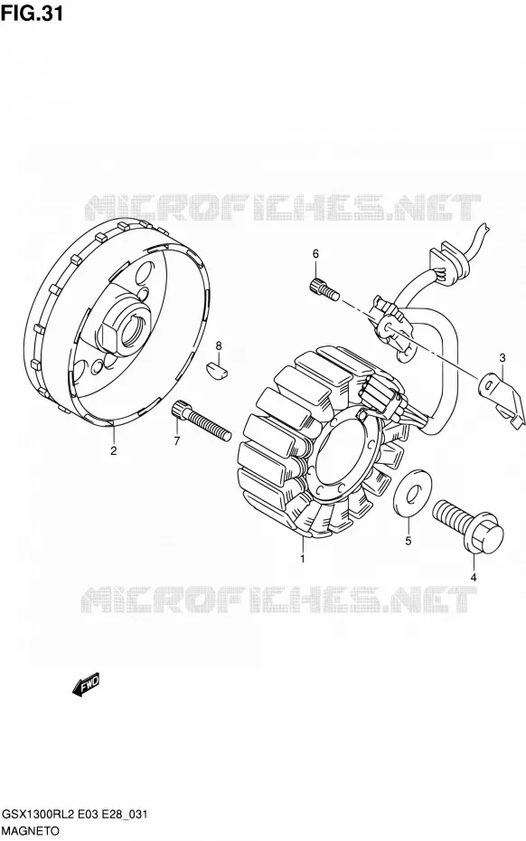 ALLUMAGE ROTOR - STATOR Suzuki MOTO 1300 HAYABUSA 2012  GSX1300RL2(E03,E28,E33)