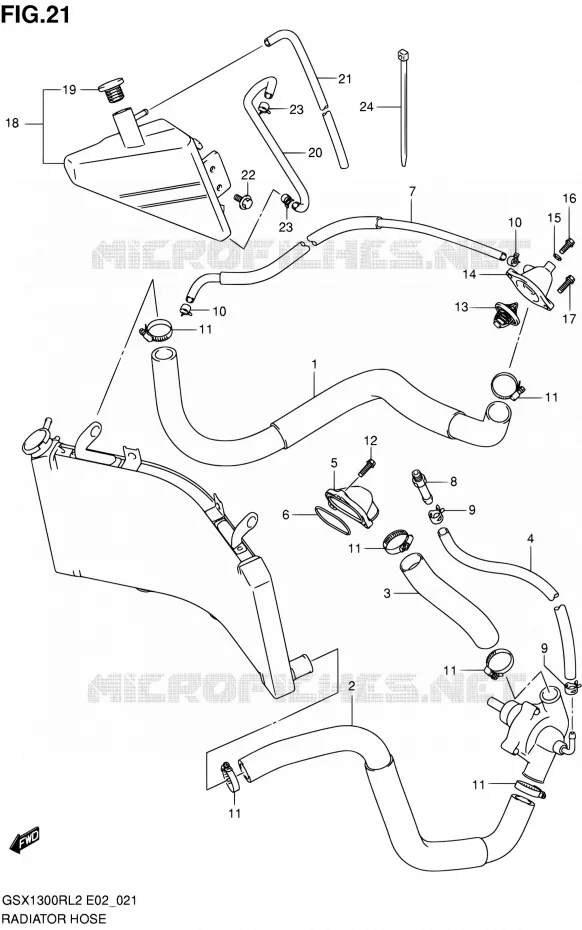DURITE DE RADIATEUR Suzuki MOTO 1300 HAYABUSA 2012  GSX1300RL2(E19)