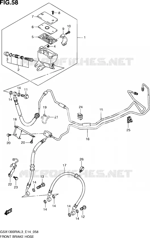 DURITE DE FREIN AVANT Suzuki MOTO 1300 HAYABUSA 2013  GSX1300RA L3 (E14)