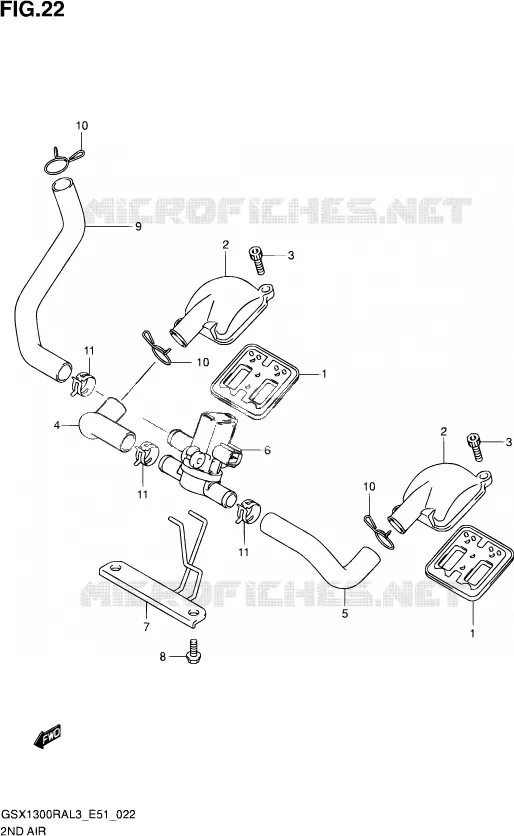SYSTEME RECYCLAGE GAZ ECHAPPEMENT Suzuki MOTO 1300 HAYABUSA 2013  GSX1300RA L3 (E51)