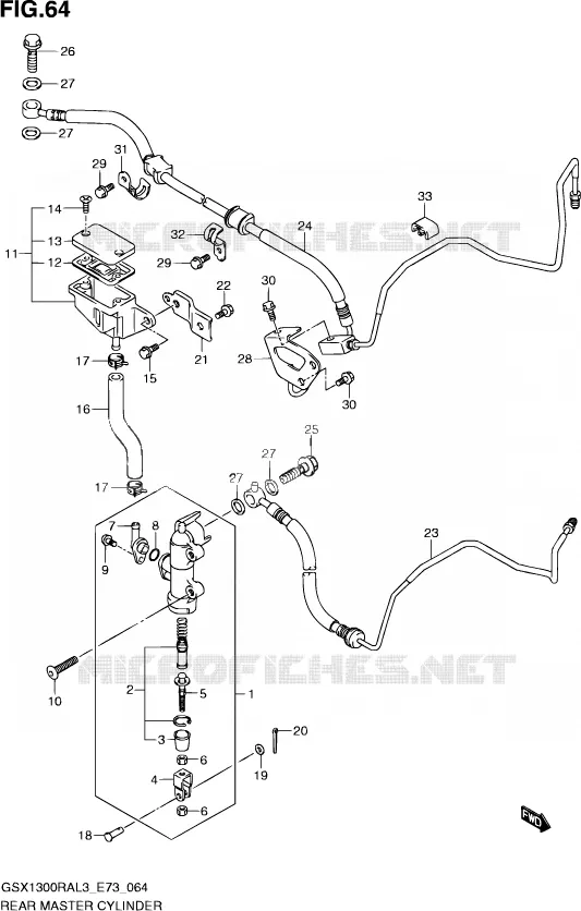 MAITRE CYLINDRE ARRIERE Suzuki MOTO 1300 HAYABUSA 2013  GSX1300RA L3 (E73)
