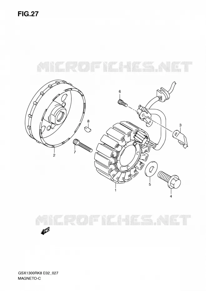 ALLUMAGE ROTOR - STATOR Suzuki MOTO 1300 HAYABUSA 2008  GSX1300RU2K8(E19)