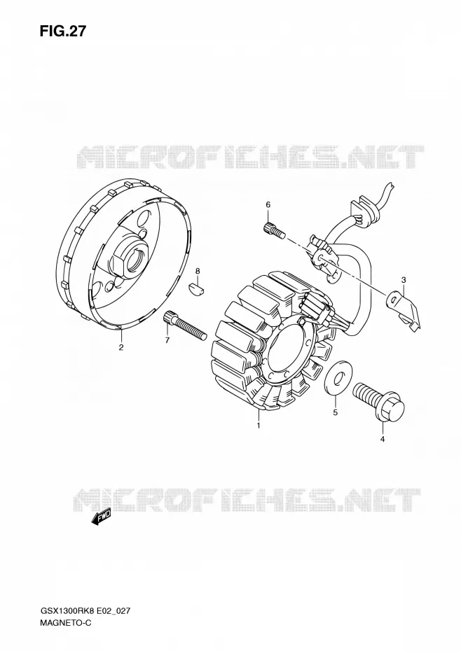 ALLUMAGE ROTOR - STATOR Suzuki MOTO 1300 HAYABUSA 2009  GSX1300RUFK9(E19)
