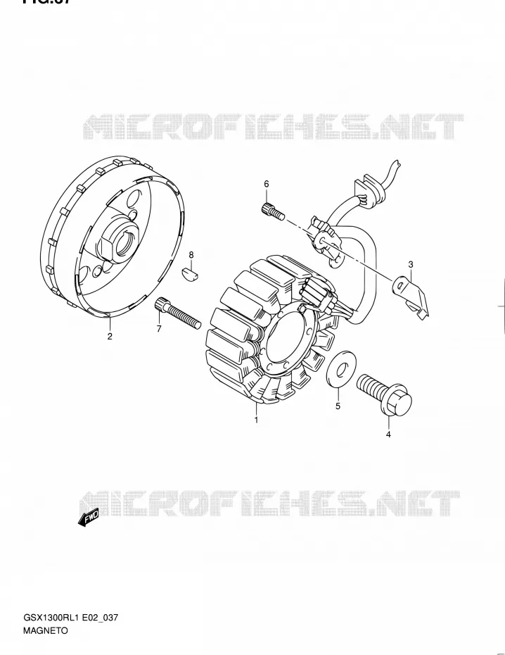 ALLUMAGE ROTOR - STATOR Suzuki MOTO 1300 HAYABUSA 2012  GSX1300RUFL1(E19)