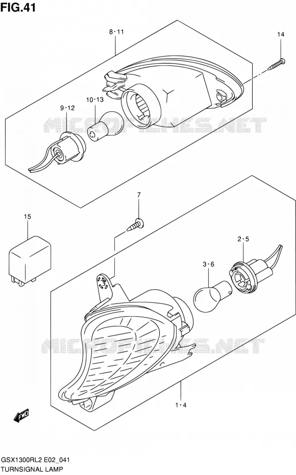 CLIGNOTANTS Suzuki MOTO 1300 HAYABUSA 2012  GSX1300RUFL2(E19)