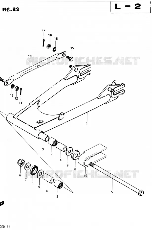 BRAS OSCILLANT ARRIERE Suzuki MOTO 250 GSX 1982  GSX250 Z/GSX250E Z/GSX250S Z/GSX250ES Z