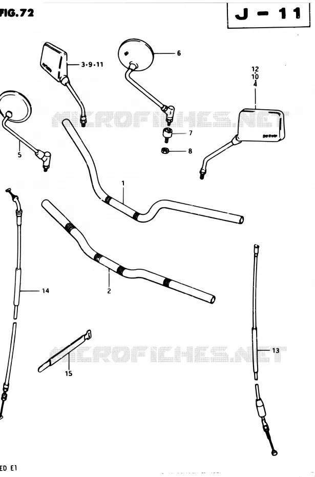 GUIDON (MODELE Z) Suzuki MOTO 250 GSX 1982  GSX250 Z/GSX250E Z/GSX250S Z/GSX250ES Z