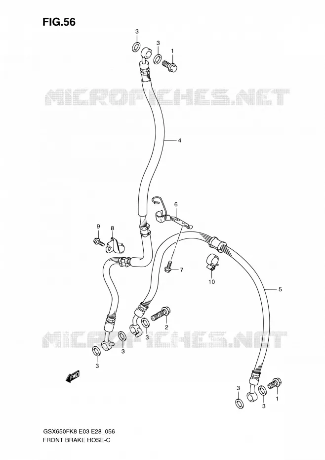 DURITE DE FREIN AVANT (GSX650FK8/FK9/FL0) Suzuki MOTO 650 GSX-F 2008  GSX650F K8 (E03,E28,E33)