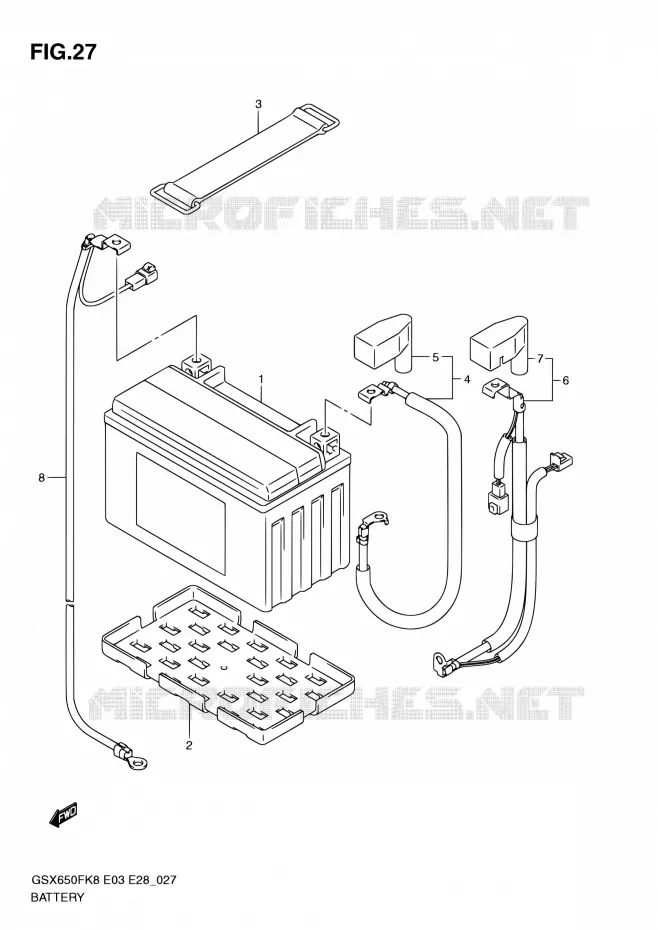 BATTERIE Suzuki MOTO 650 GSX-F 2009  GSX650F K9 (E03,E28,E33)