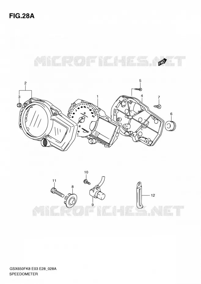 COMPTEUR (GSX650FA) Suzuki MOTO 650 GSX-F 2010  GSX650F L0 (E03,E28,E33)