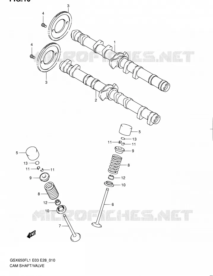 ARBRE A CAMES - VALVE Suzuki MOTO 650 GSX-F 2011  GSX650F L1 (E03,E28,E33)
