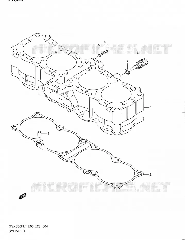 CYLINDRE Suzuki MOTO 650 GSX-F 2011  GSX650F L1 (E03,E28,E33)