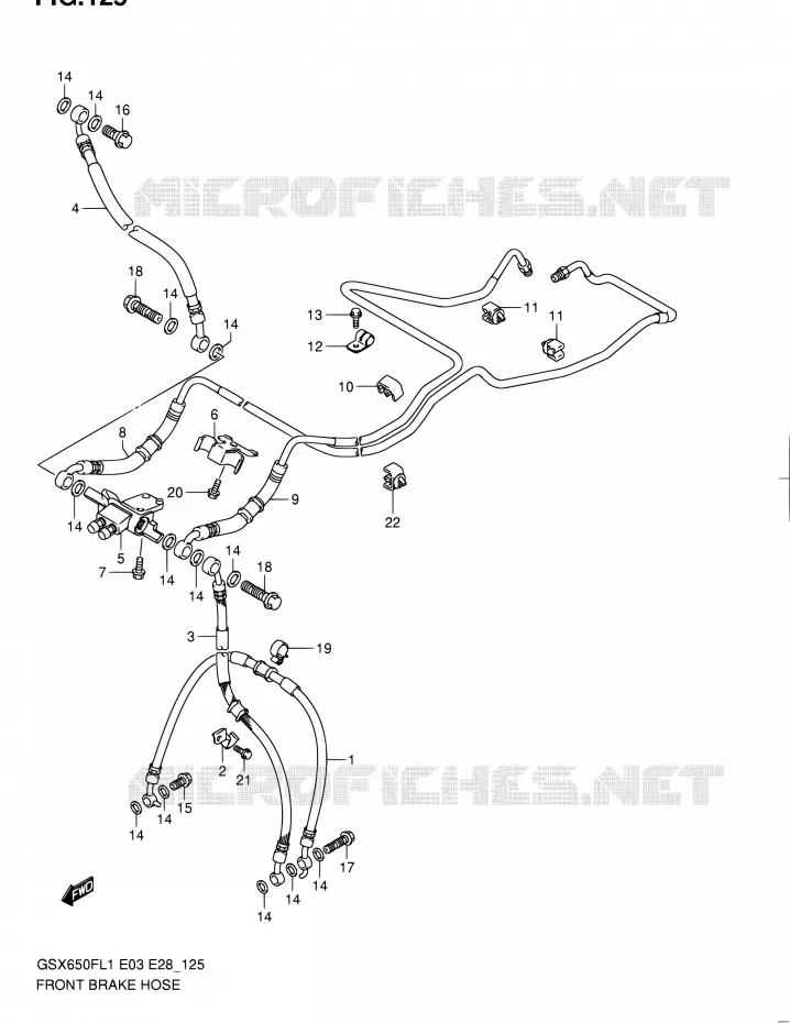DURITE DE FREIN AVANT (GSX650FAL1 E28) Suzuki MOTO 650 GSX-F 2011  GSX650F L1 (E03,E28,E33)