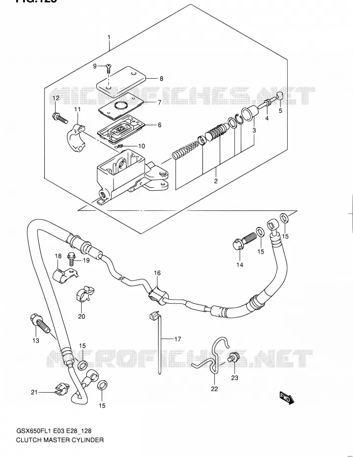 MAITRE CYLINDRE D'EMBRAYAGE Suzuki MOTO 650 GSX-F 2011  GSX650F L1 (E03,E28,E33)