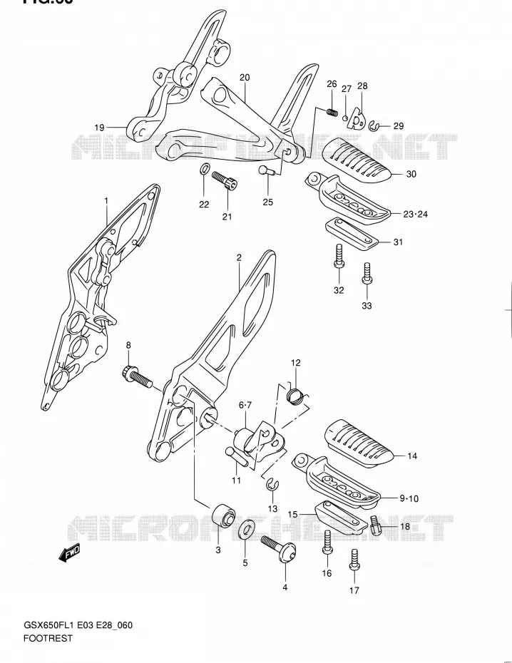 REPOSE PIED Suzuki MOTO 650 GSX-F 2011  GSX650F L1 (E03,E28,E33)