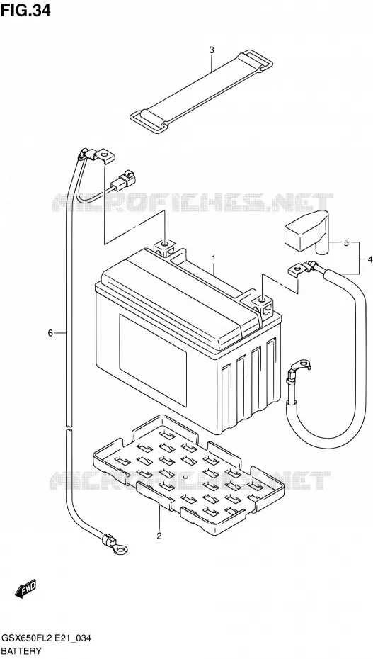 BATTERIE (GSX650FUL2 E21) Suzuki MOTO 650 GSX-F 2012  GSX650FL2(E21)