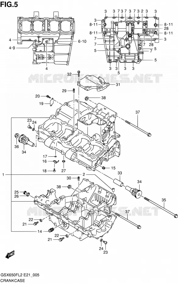 CARTER Suzuki MOTO 650 GSX-F 2012  GSX650FL2(E21)