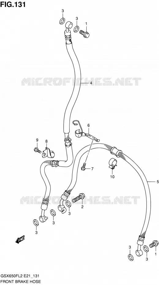 DURITE DE FREIN AVANT (GSX650FL2 E21) Suzuki MOTO 650 GSX-F 2012  GSX650FL2(E21)