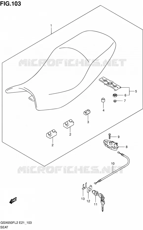SELLE Suzuki MOTO 650 GSX-F 2012  GSX650FL2(E21)