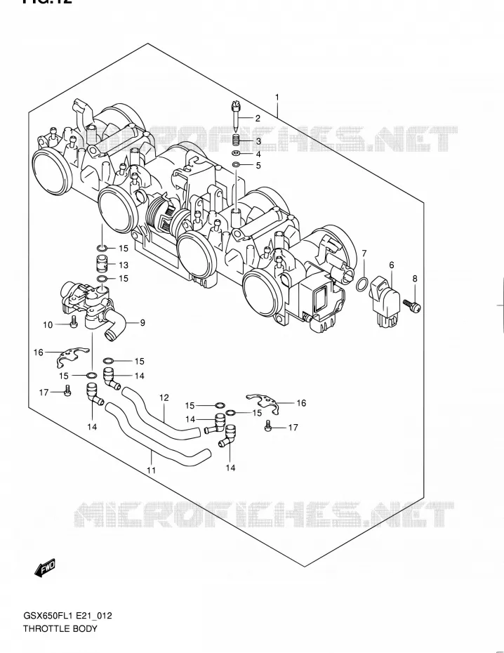 CORPS DE PAPILLON Suzuki MOTO 650 GSX-F 2011  GSX650FL1(E24)