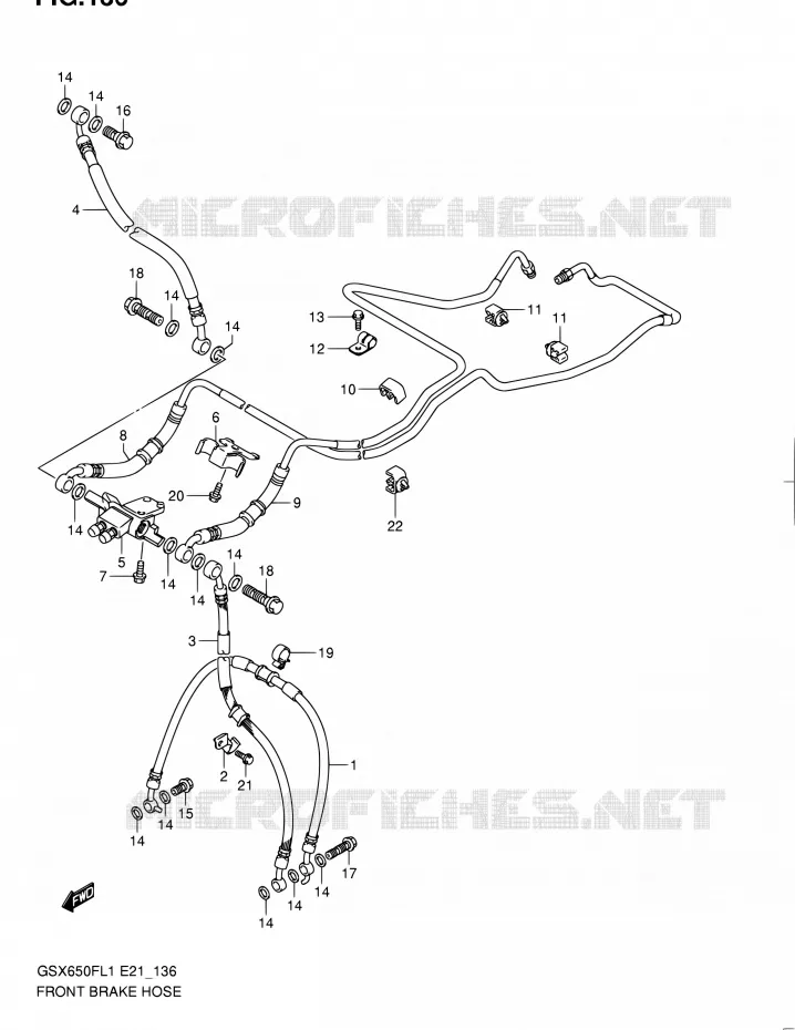 DURITE DE FREIN AVANT (GSX650FUAL1 E21) Suzuki MOTO 650 GSX-F 2011  GSX650FL1(E24)
