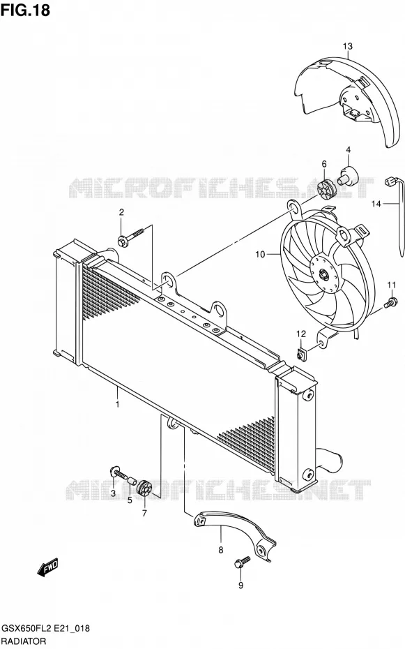 RADIATEUR Suzuki MOTO 650 GSX-F 2012  GSX650FL2(E24)