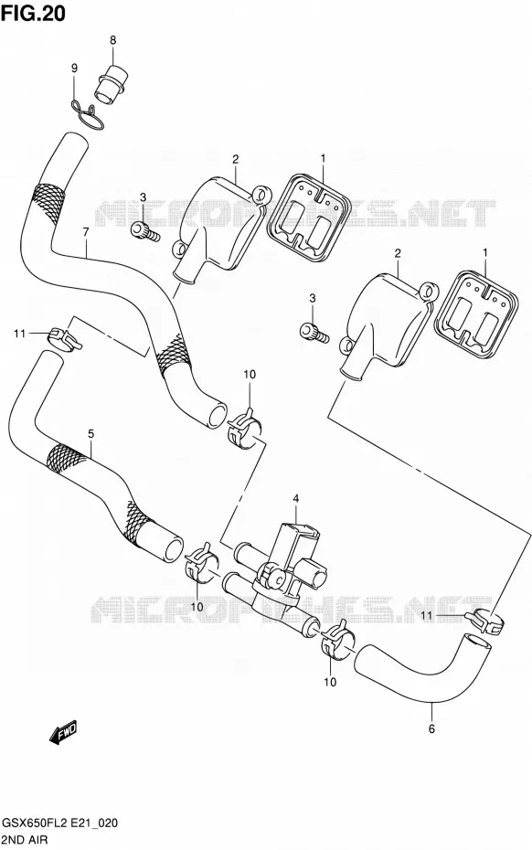 SYSTEME RECYCLAGE GAZ ECHAPPEMENT Suzuki MOTO 650 GSX-F 2012  GSX650FL2(E24)