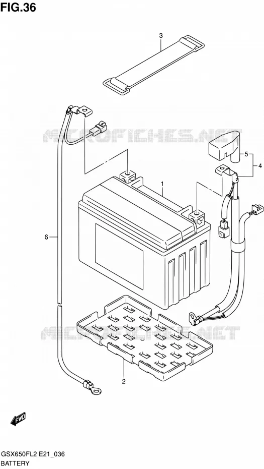 BATTERIE (GSX650FAL2 E21) Suzuki MOTO 650 GSX-F 2012  GSX650FAL2(E21)