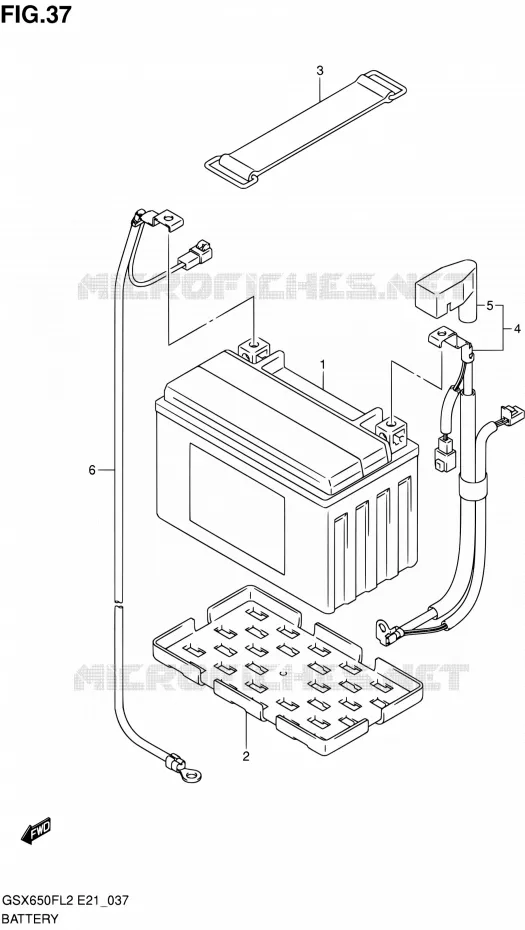 BATTERIE (GSX650FUAL2 E21) Suzuki MOTO 650 GSX-F 2012  GSX650FAL2(E21)