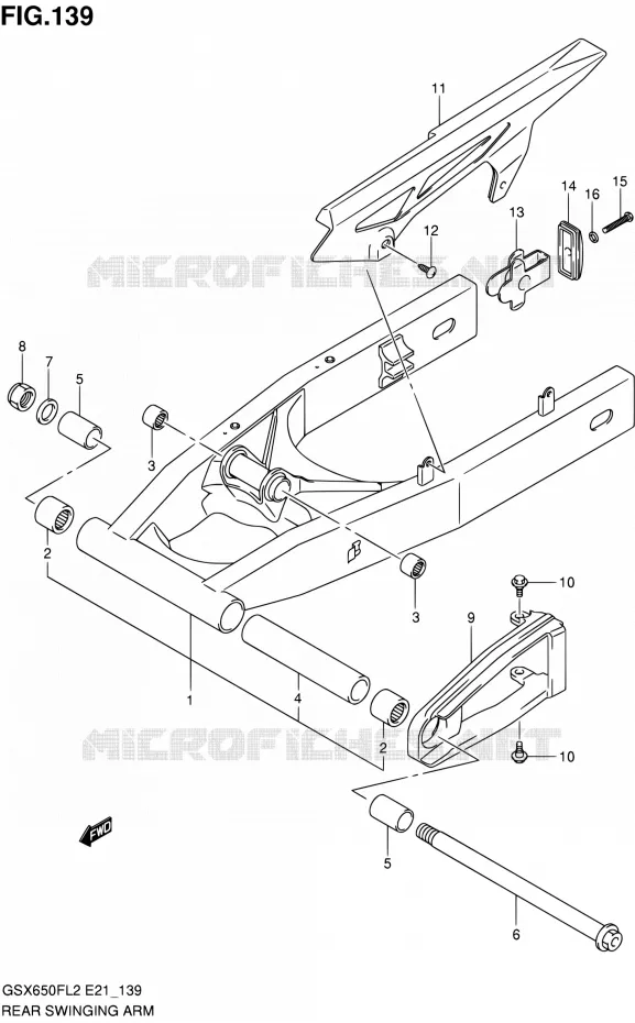 BRAS OSCILLANT ARRIERE Suzuki MOTO 650 GSX-F 2015  GSX650FAL2(E21)