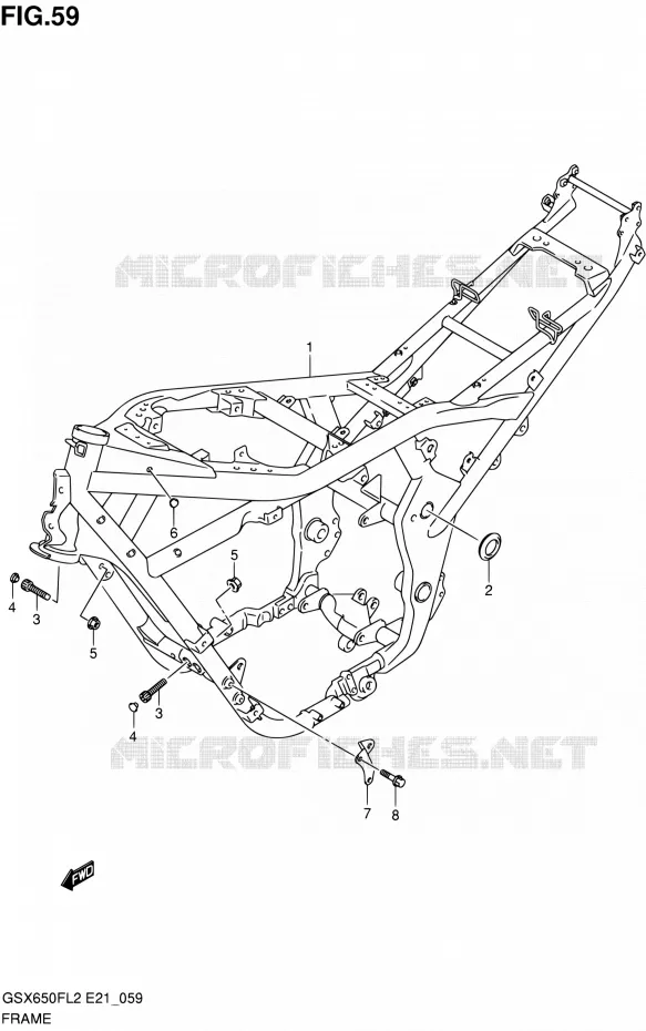 CADRE Suzuki MOTO 650 GSX-F 2012  GSX650FAL2(E21)