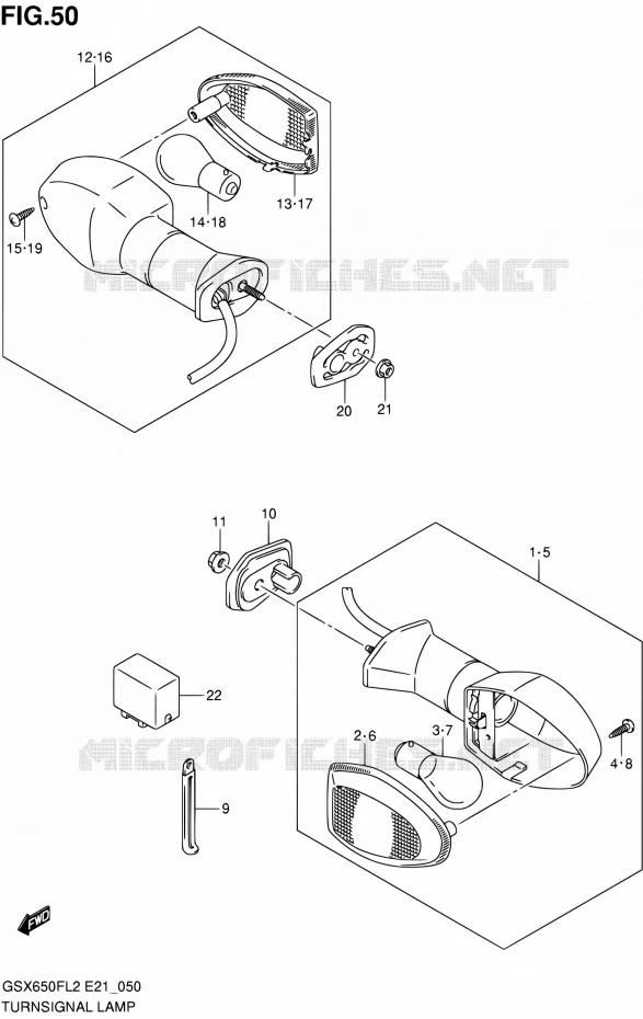 CLIGNOTANTS Suzuki MOTO 650 GSX-F 2014  GSX650FAL2(E21)