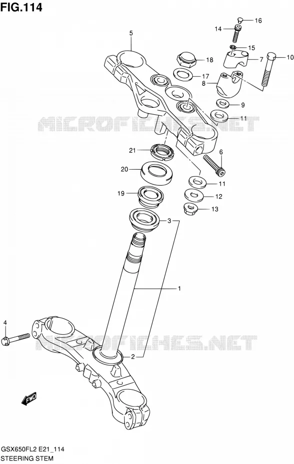 COLONNE DE DIRECTION (GSX650FUL2 E24) Suzuki MOTO 650 GSX-F 2012  GSX650FAL2(E21)