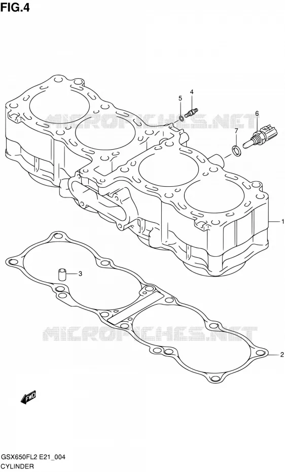 CYLINDRE Suzuki MOTO 650 GSX-F 2012  GSX650FAL2(E21)