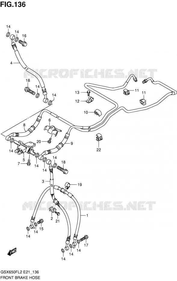 DURITE DE FREIN AVANT (GSX650FUAL2 E21) Suzuki MOTO 650 GSX-F 2012  GSX650FAL2(E21)