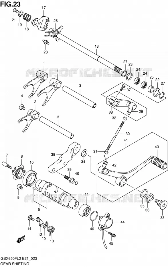 ENSEMBLE SELECTEUR DE VITESSES Suzuki MOTO 650 GSX-F 2015  GSX650FAL2(E21)