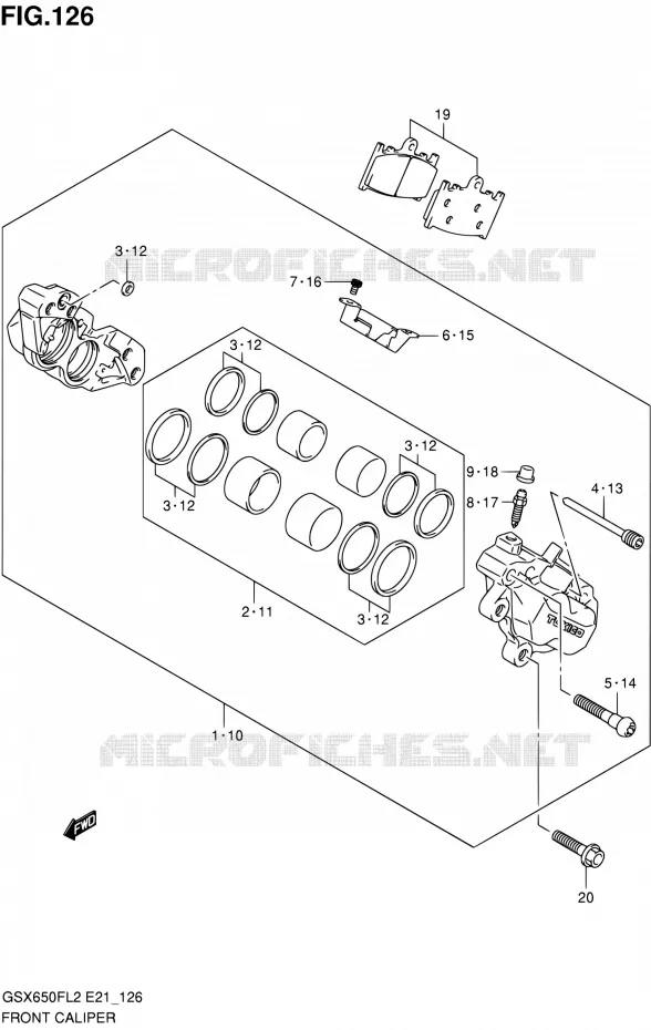 ETRIER DE FREIN AVANT (GSX650FL2 E24) Suzuki MOTO 650 GSX-F 2015  GSX650FAL2(E21)