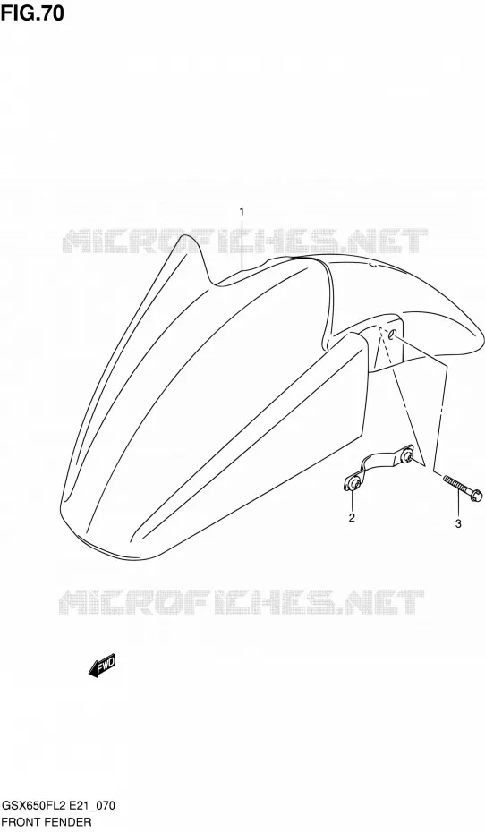 GARDE BOUE AVANT (GSX650FL2 E21) Suzuki MOTO 650 GSX-F 2013  GSX650FAL2(E21)