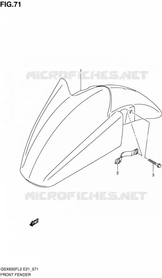 GARDE BOUE AVANT (GSX650FL2 E24) Suzuki MOTO 650 GSX-F 2013  GSX650FAL2(E21)