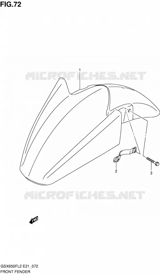 GARDE BOUE AVANT (GSX650FUL2 E21) Suzuki MOTO 650 GSX-F 2013  GSX650FAL2(E21)
