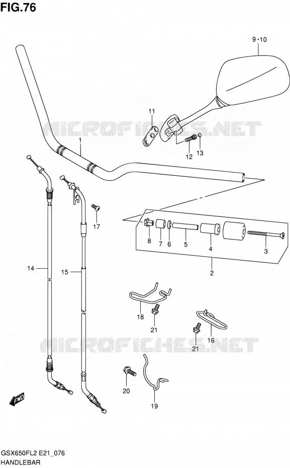 GUIDON Suzuki MOTO 650 GSX-F 2014  GSX650FAL2(E21)